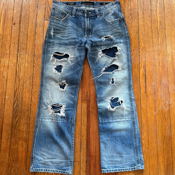 Y2K Affliction Black Premium Cooper Cut Vintage Denim Jeans - Picture 3 of 16